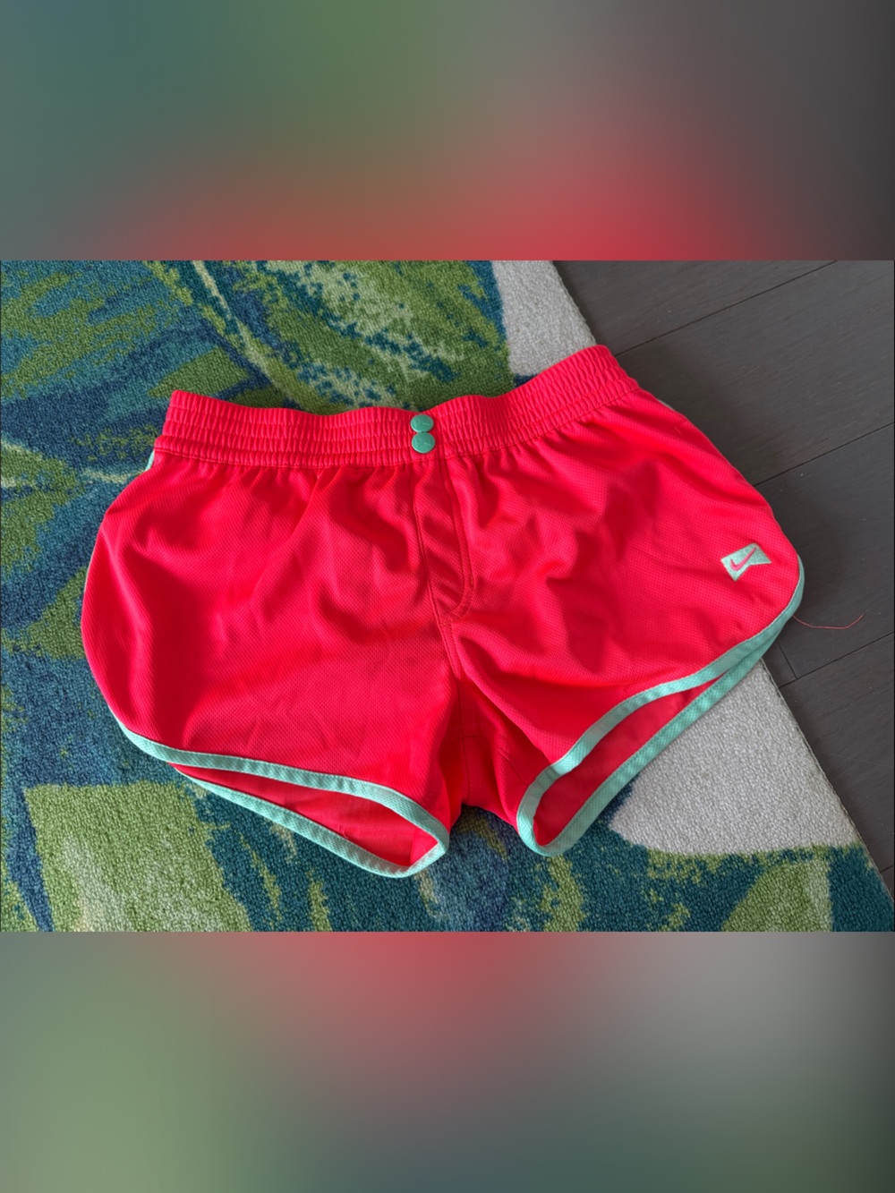 Nike Girls Hot Pink Shorts with Mint Trim